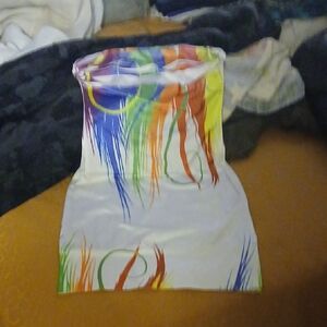 Colorful Abstract Print Tube Top